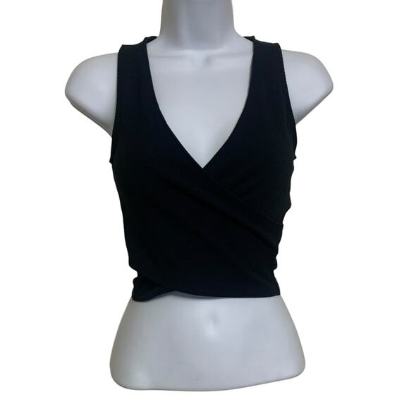 Abercrombie & Fitch Tops - Abercrombie & Fitch Soft A&F Collection Ribbed Wrap Cropped Shirt Womens Size XS